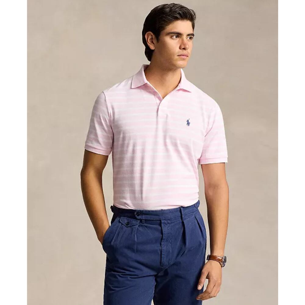 NWT Polo Ralph Lauren Classic Fit Cotton Oxford Mesh Pink White Polo Mens XXL